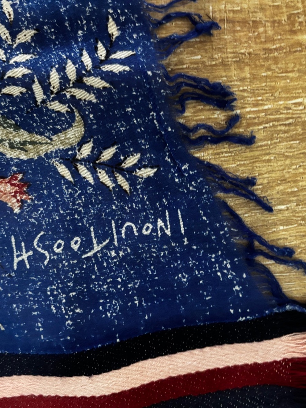 Inouitoosh  Scarf Blue floral 100% Cotton lightweight